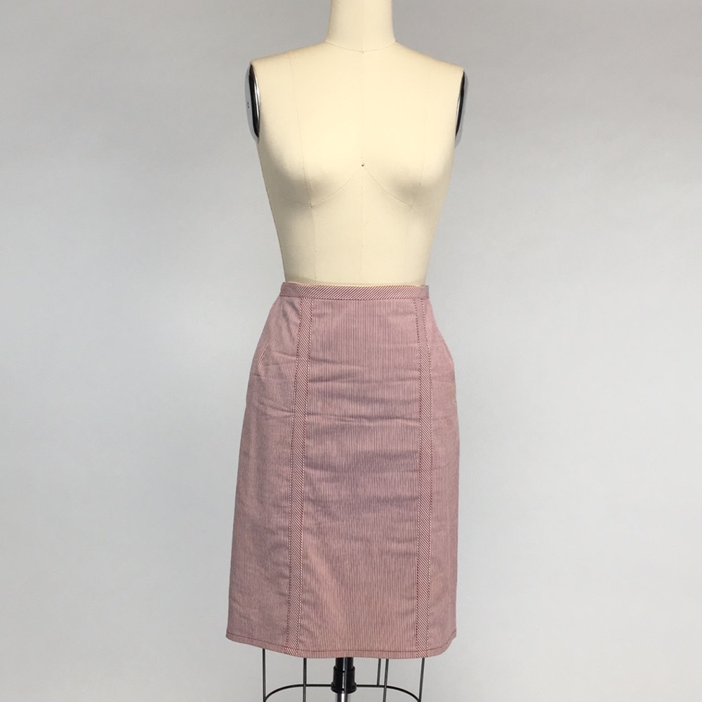 Nanette Lepore Red Pinstripe Skirt